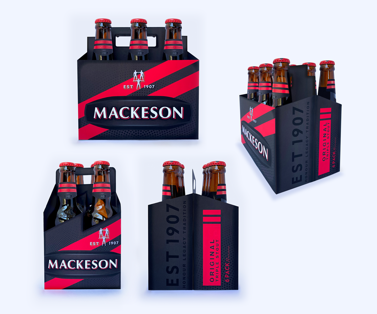 Mackeson Stout Beer 6 pack and 4 pack Designs